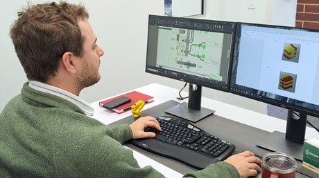 Man working on a computer