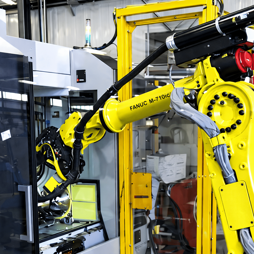 Machine tending robot