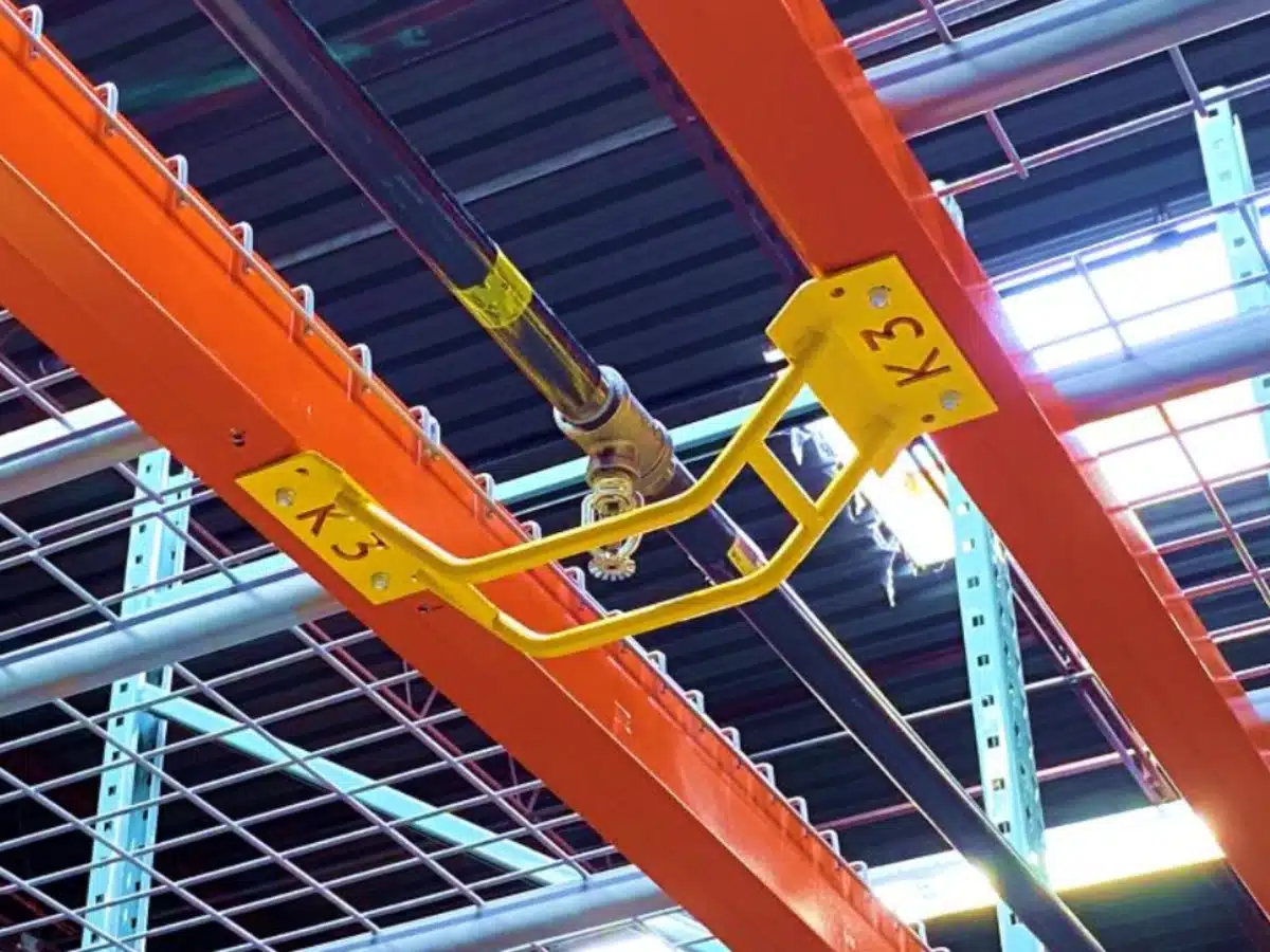k3 in rack sprinkler guard installed