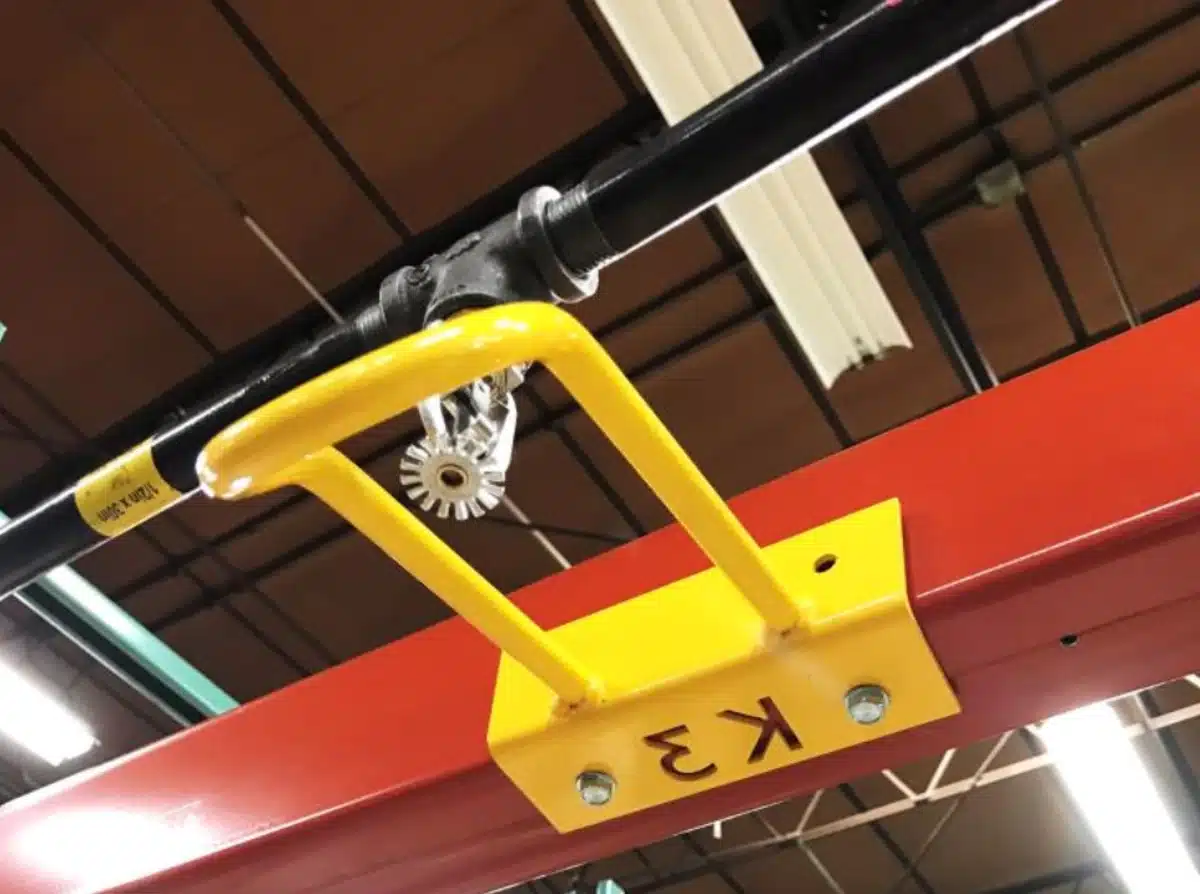 k3 in rack sprinkler guard installed