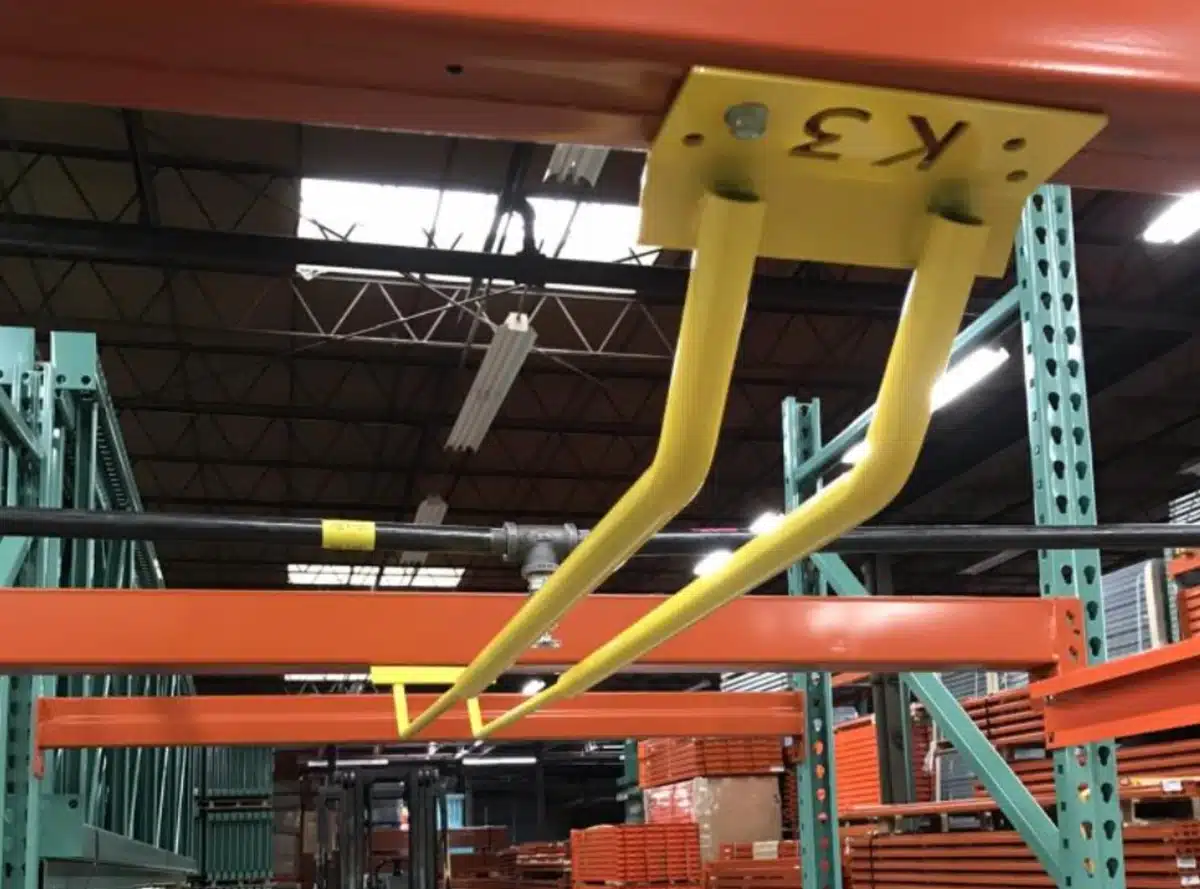 k3 in rack sprinkler guard installed